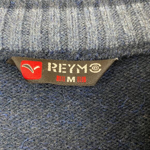 Reymo Wool Blend Cardigan Sweater Men M Blue Grandpacore Academia Preppy Pockets - Picture 3 of 7